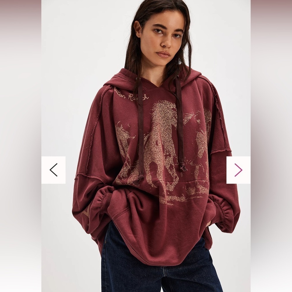 Free People x Yellowstone We Hoodie XS Color: Ranch Brown Graphic Combo NWT - Picture 3 of 7